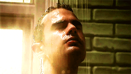 Theo James shower